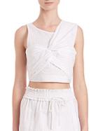 3.1 Phillip Lim Knotted-front Cropped Tank Top