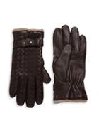 Saks Fifth Avenue Woven Leather Gloves