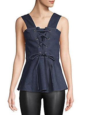 See By Chlo Lace-front Peplum Top
