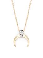 Saks Fifth Avenue 14k Two-tone Gold Crescent Horn Pendant Necklace