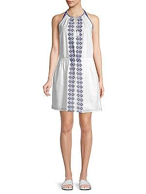 Beach Lunch Lounge Embroidered Cotton Dress