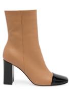 Gianvito Rossi Logan Two-tone Cap-toe Leather Ankle Boots