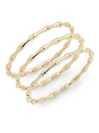 Saks Fifth Avenue Bamboo Bangle Bracelet Set/gold