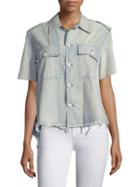 Amo Army Chambray Button-front Shirt