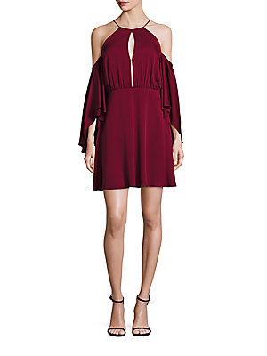 Milly Melody Cold-shoulder Silk Dress