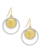 Gurhan 24k Yellow Gold & Pav&eacute; Diamond Hoop Drop Earrings