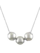 Majorica 10mm White Hand-crafted Pearls & Sterling Silver Pendant Necklace