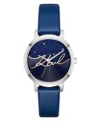 Karl Lagerfeld Camille Stainless Steel And Leather-strap Watch