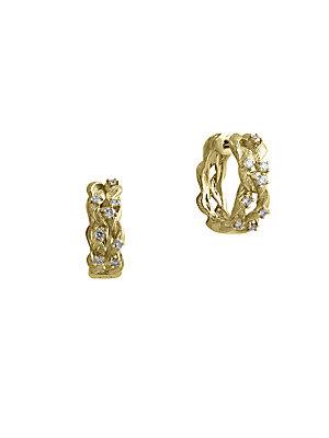 Effy Doro 14k Yellow Gold And Diamond Huggie Hoop Earrings