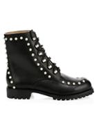 Joie Halyn Faux Pearl-studded Combat Boots