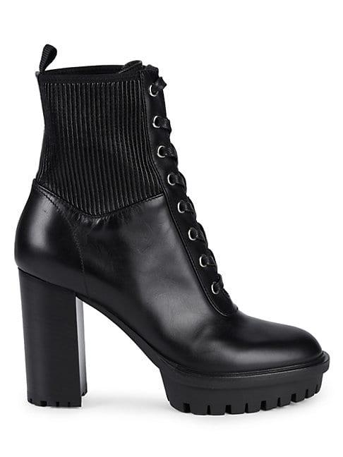 Gianvito Rossi Stretch Lace-up Booties