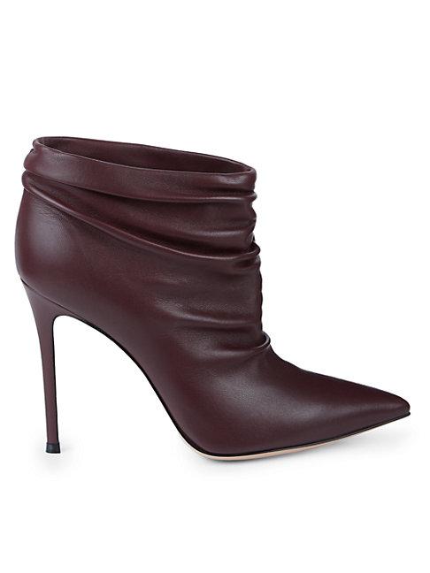 Gianvito Rossi Cyril Ruched Leather Ankle Boots
