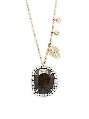 Meira T Smoky Topaz And 14k Yellow Gold Pendant Necklace