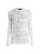 Versace Lettered Lace Top