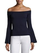 Milly Selena Off-the-shoulder Bell Sleeves Top
