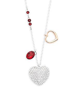 Swarovski Crystal Heart Charmed Pendant Necklace