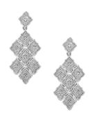 Effy Pav&eacute; Classica Diamonds And 14k White Gold Drop Earrings