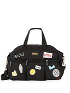 Peace Love World Graphic Patchwork Duffel Bag