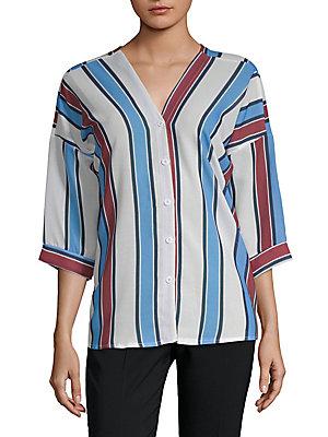 Haute Rogue Stripe Button-down Shirt