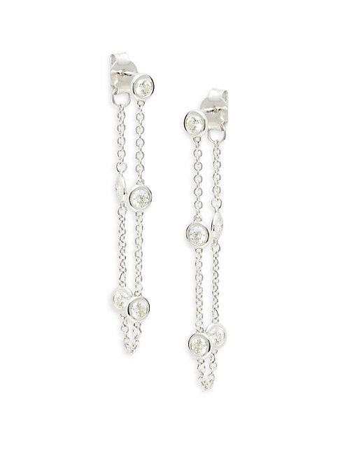 Saks Fifth Avenue 14k White Gold & Diamond Chain Drop Earrings