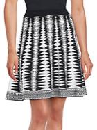 Saks Fifth Avenue Black Geometric Print Skirt