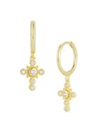 Chloe & Madison 14k Gold Vermeil & Crystal Huggie Earrings