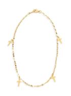 Saks Fifth Avenue Made In Italy 14k Yellow Gold Cross Station Anklet
