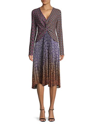 Delfi Collective Mixed-print Twisted-front Dress