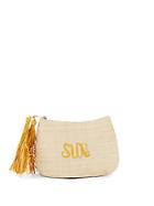 Mar Y Sol Embroidered Raffia Clutch