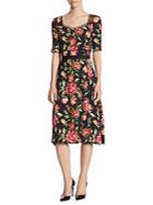 Dolce & Gabbana Elbow-sleeve Floral Dress