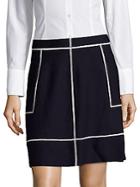 Saks Fifth Avenue Black Banded-waist Skirt