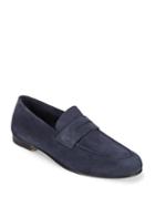 Saks Fifth Avenue Made In Italy Flex Suede Penny Loafers
