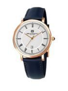 Bruno Magli Classic Stainless Steel & Leather-strap Watch