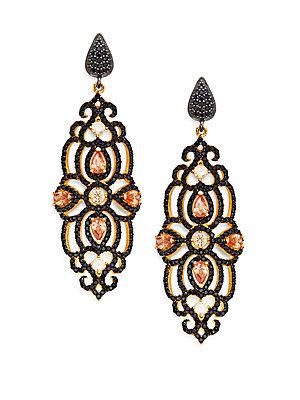 Azaara Pave Crystal Drop Earrings