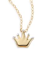 Saks Fifth Avenue Yellow Gold & White Gold Crown Pendant Necklace
