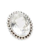 Stephen Dweck Oval Crystal And Sterling Silver Ring