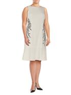 Adrianna Papell Plus Embroidered Crepe Dress