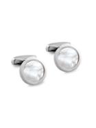 Zegna Mother-of-pearl & Stainless Steel Round Cufflinks