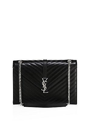 Yves Saint Laurent Large Monogram Matelasse Leather Chain Shoulder Bag