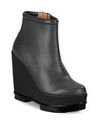 Robert Clergerie Leather Ankle Wedge Heel Boots