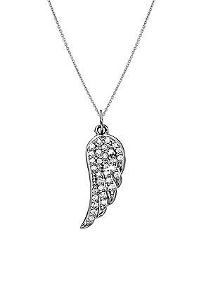 Kc Designs Angel Wing Diamond And 14k White Gold Pendant Necklace