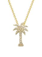 Effy 14k Yellow Gold & Diamond Palm Tree Pendant Necklace