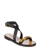 Valentino Floral Leather Sandals