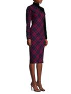 Marc Jacobs Check-print Embroidered Wool Sheath Dress