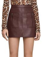 Bcbgmaxazria Patch Pocket Faux Leather Skirt
