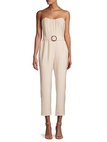 J.o.a. Strapless Belted Cropped Jumpsuit