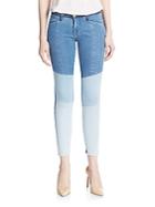 Frame Denim Tri-tone Cropped Skinny Jeans