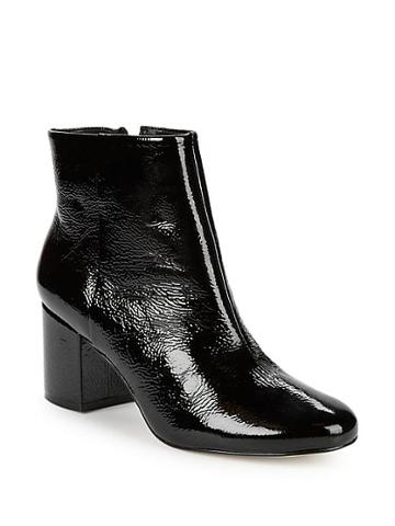 Renvy Textured Patent Leather Booties