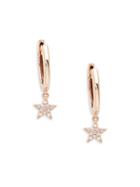 Saks Fifth Avenue 14k Rose Gold & Diamond Star Hoop Drop Earrings