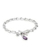 John Hardy Sterling Silver & Amethyst Link Bracelet